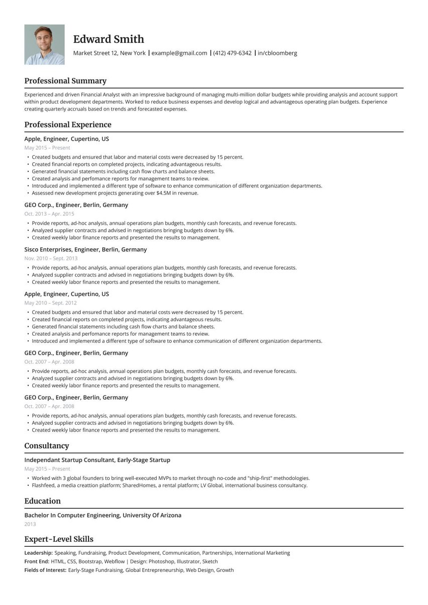 Séoul resume template
