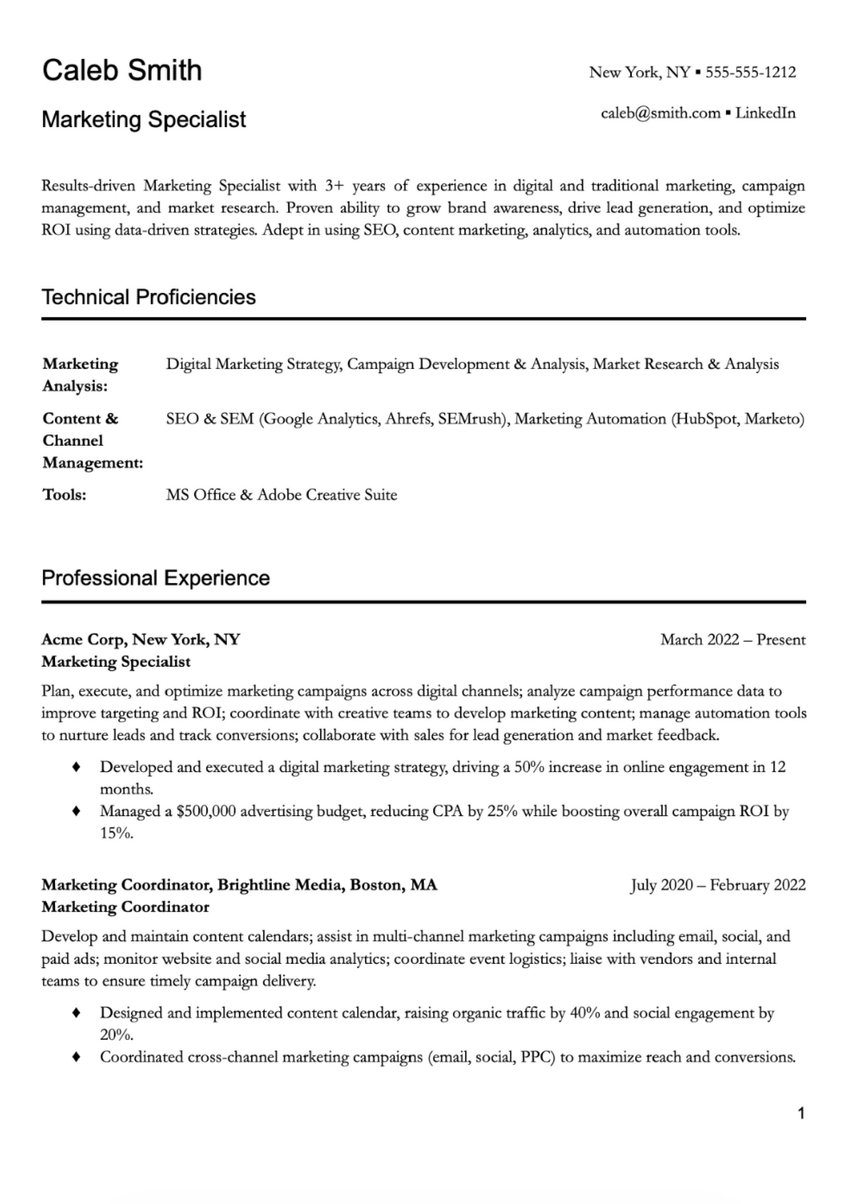 Austin resume template